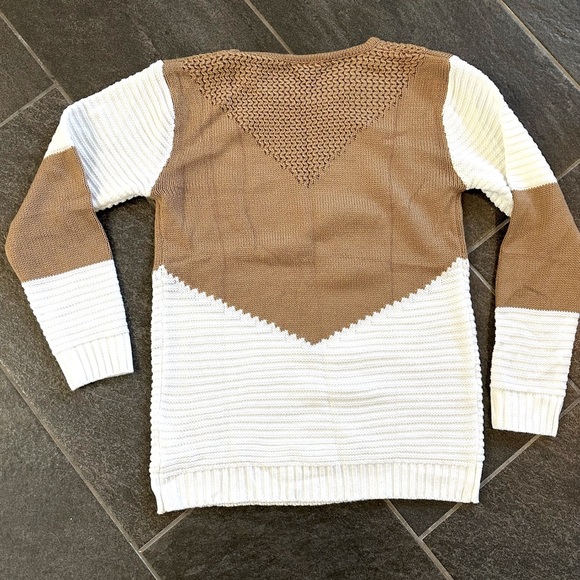 NWOT shermie Knitted Sweater Stitching Colorblock Loose Sweater small - Picture 2 of 3